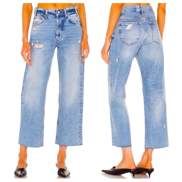 Anine Bing Denim - Anine Bing Gavin Distressed Straight Jeans Size 26